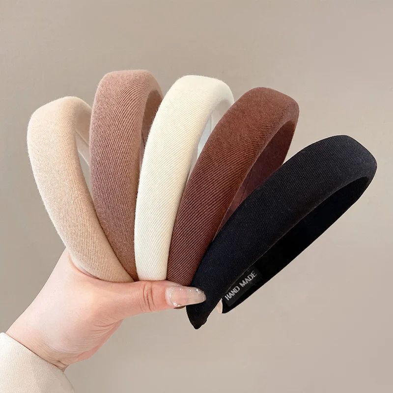 Women Girls Cute Colorful Sponge Hairbands Sweet Simple Headband Hair Decorate Hoops Headwear Fashion Hair Accessories