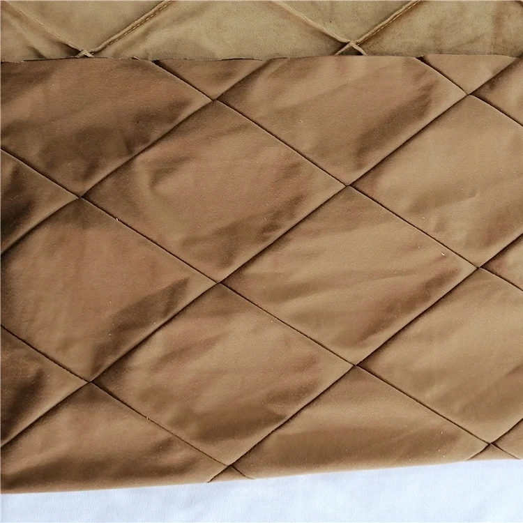 Free Sample 100% Polyester Knitted Ultrasonic Quilting Holland Quilted Velvet Fabric
