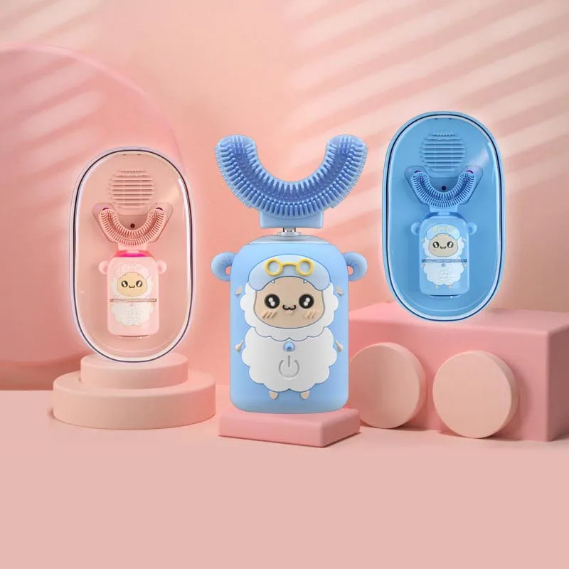 360 Degree U Shaped Sonic Electric Toothbrush For Kids Replacements Brush Heads Silicone Travel Electric Toothbrush