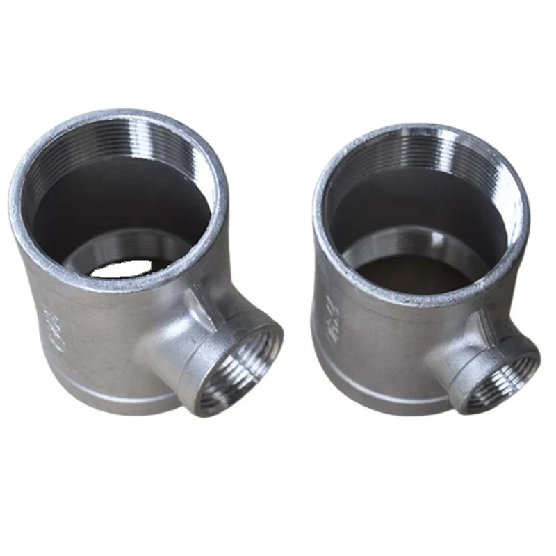 Casting Fittings Stainless Steel Threaded Tee Male Female 304 316 NPT 150lb Elbow Equal Hexagon SR/ Polish