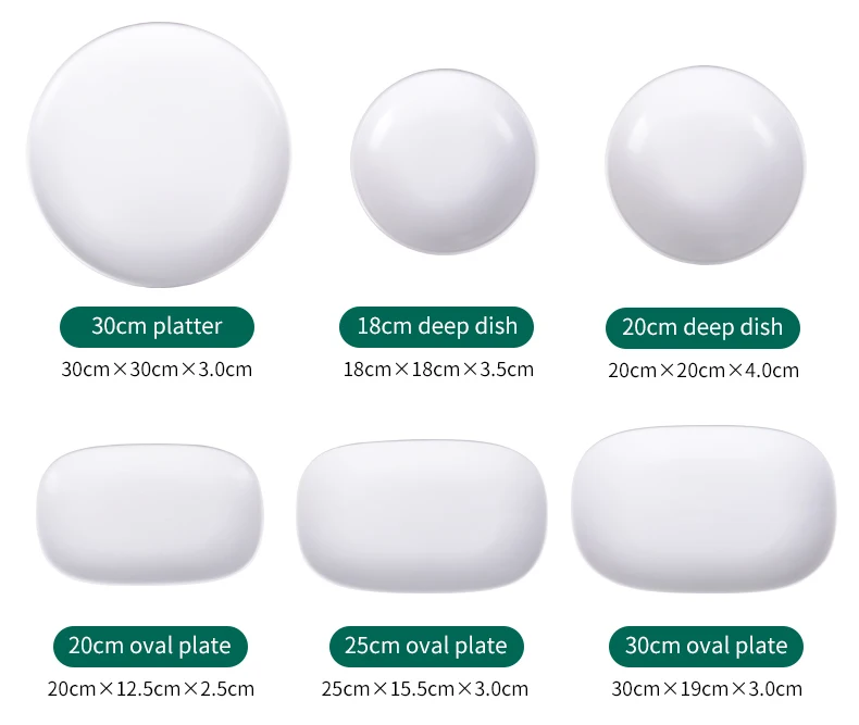 Elegant Wedding custom size white porcelain dishes white ceramic plate
