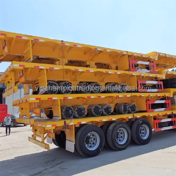 multi-purpose 30 ton 50 ton 20ft flatbed container second 40ft semi trailer