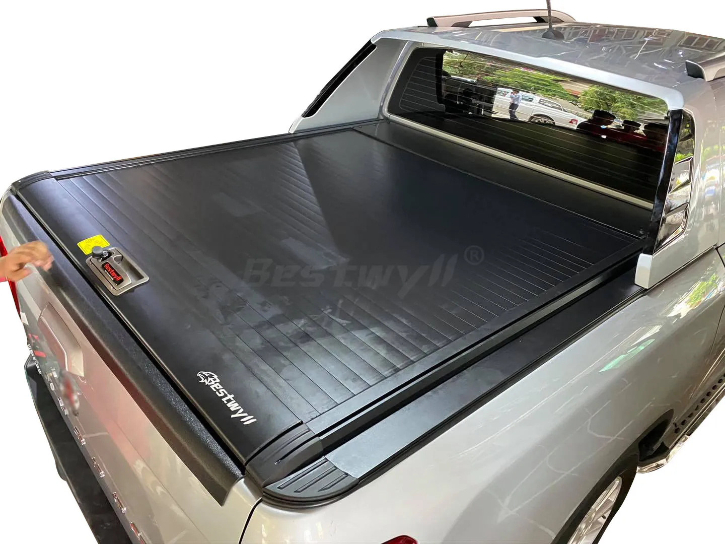 BESTWYLL Low Profile Truck Rollup Cover Roll Shutter Manual Tonneau Bed Cover For Ssangyong Rexton Long Bed Musso Grand 2018 K25