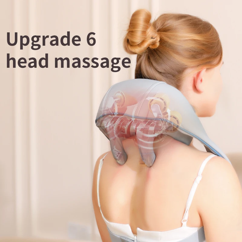 Popular Deep Kneading Neck Hand-Shaped Massager Wireless Electric Heating Neck And Shoulder Massager For Muscle Pain Relief