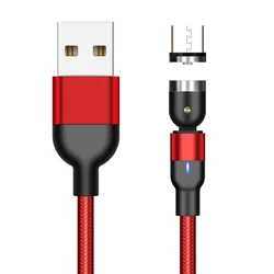 3 in 1 Magnetic Charging Cable 2.4A Self Winding Organizing Easy Coil 540 degree rotation Data Cable