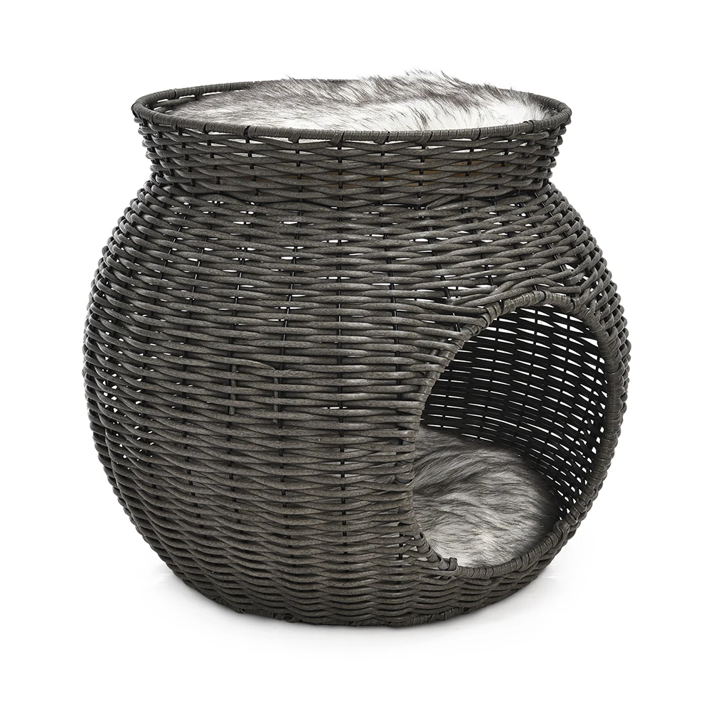 Petstar Modern Style Heavy Duty Artical Rattan Cat Sleeping House Pet Bed