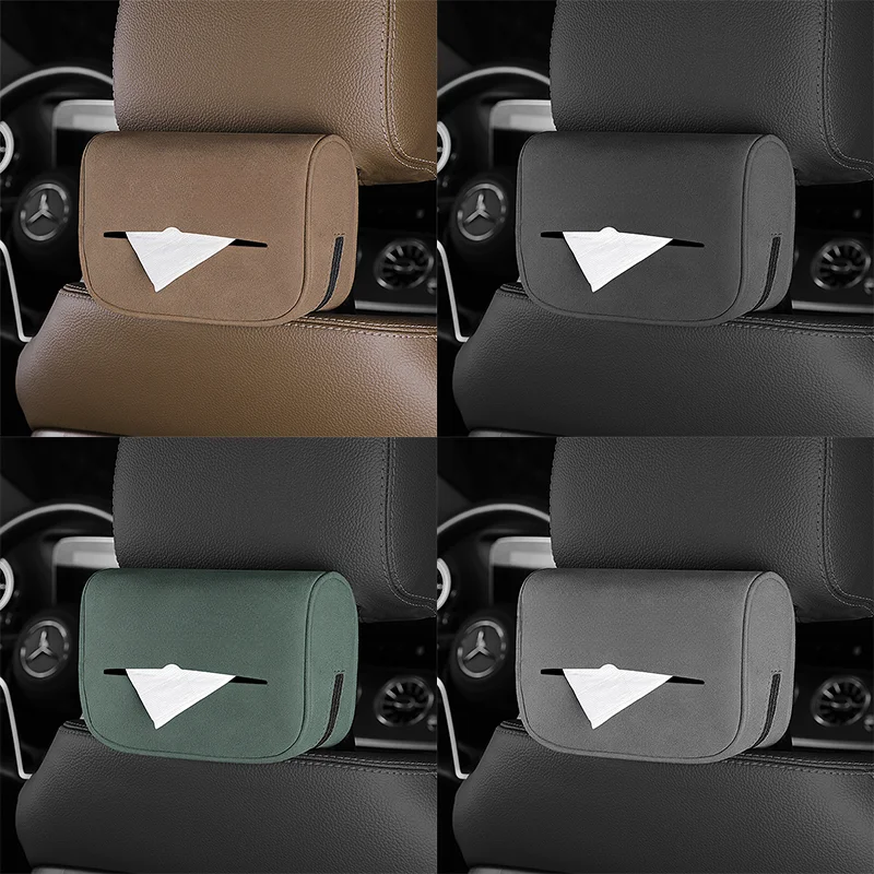 Car Tissue Box Towel Sets Leather Towel Holder Hanging Storage Decoration Accessories