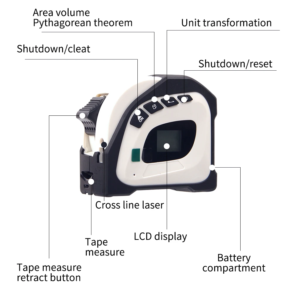Digital Tape Measure/Measuring Tape Newest 3 in 1 LED Digital Display Laser Measure tape