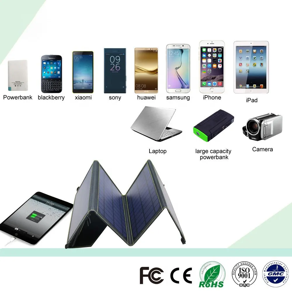 Складные солнечные панели 20 Вт складная солнечная панель с USB Type-C портативная зарядное устройство для мобильных телефонов ноутбуков
