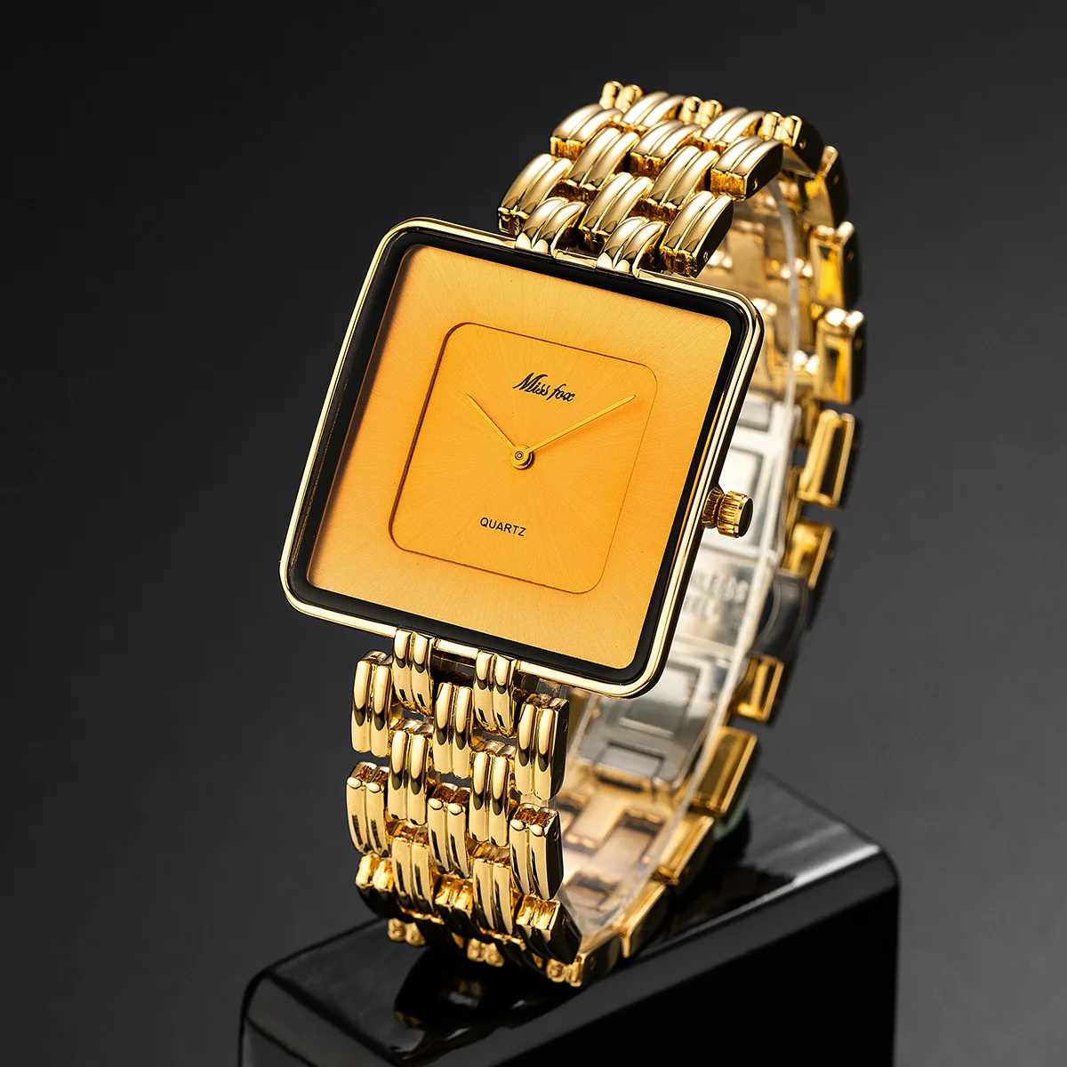Hot sale black simple watches women fashion casual minimalist watches square style ladies gold watches girls women timepieces