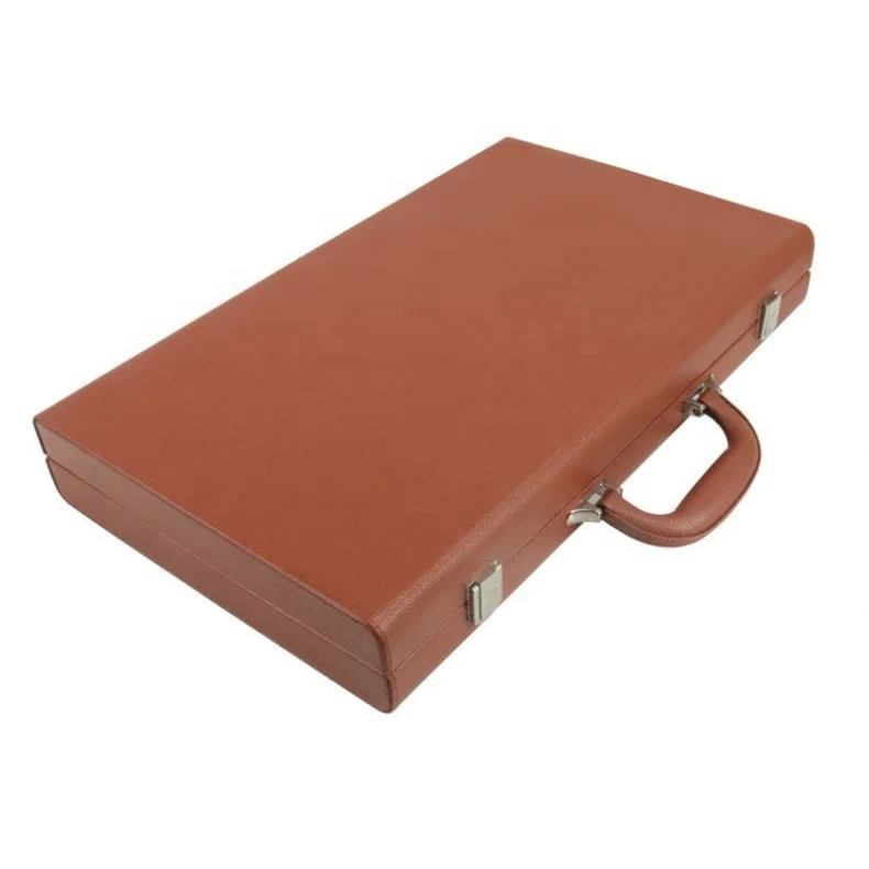 High Quality Faux Leather Travel Backgammon Case Set
