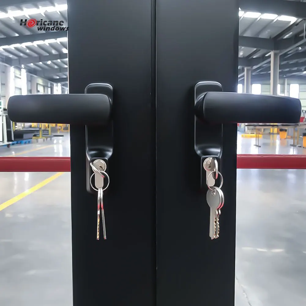 Aluminum Panic Bar and Secure Key with safety standards Lock for Commercial Buildings Double Casement Escape Door