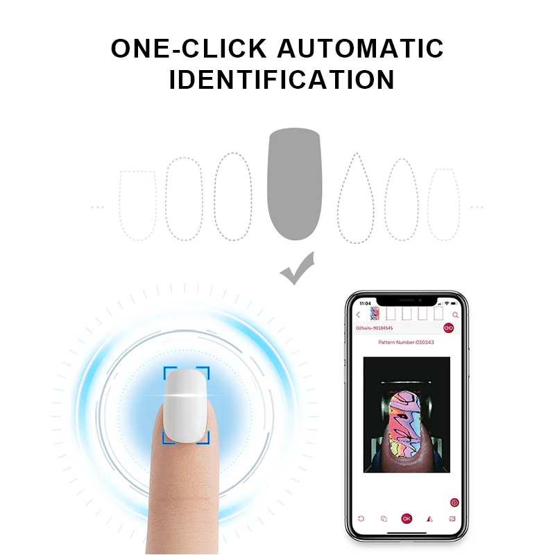 High Quality 02 Nail Art 3d Automat Smart  Desktop Nail Printer Set Sticker Hard Gel Nail Art Printer