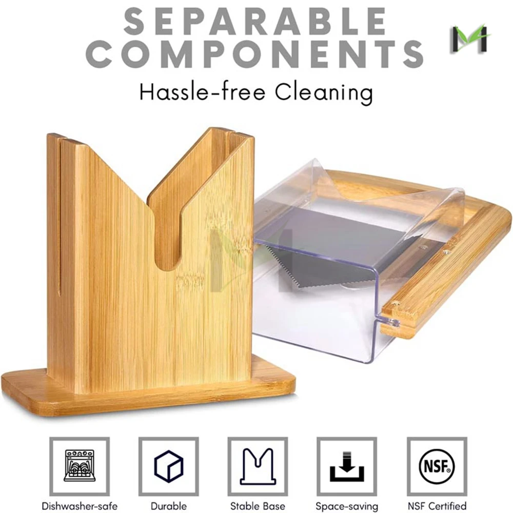 Easy and Safe to Use Bread Slicer Guide Bamboo Wooden Commercial Manual Bagel Slicer