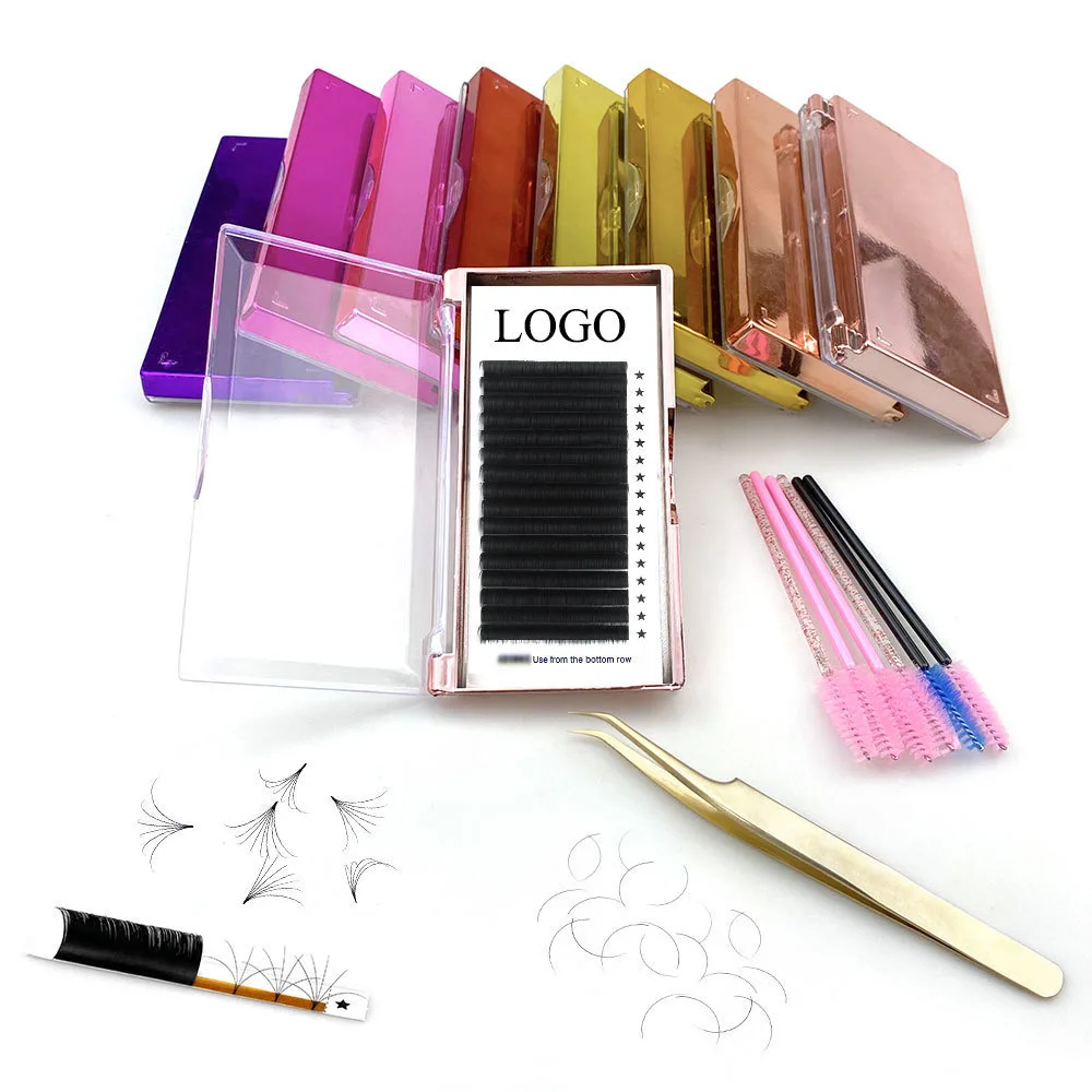 Lash trays matte black custom logo eyelash extension private label eye lash extensions supplies