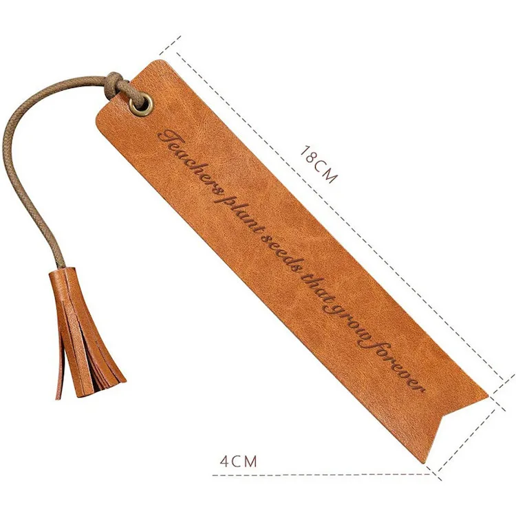 Craft Tassel Rectangle Reading Genuine Leather Bookmark Wholesale Custom Vegan Leather Souvenir Gift Love Europe Folk Art 20g