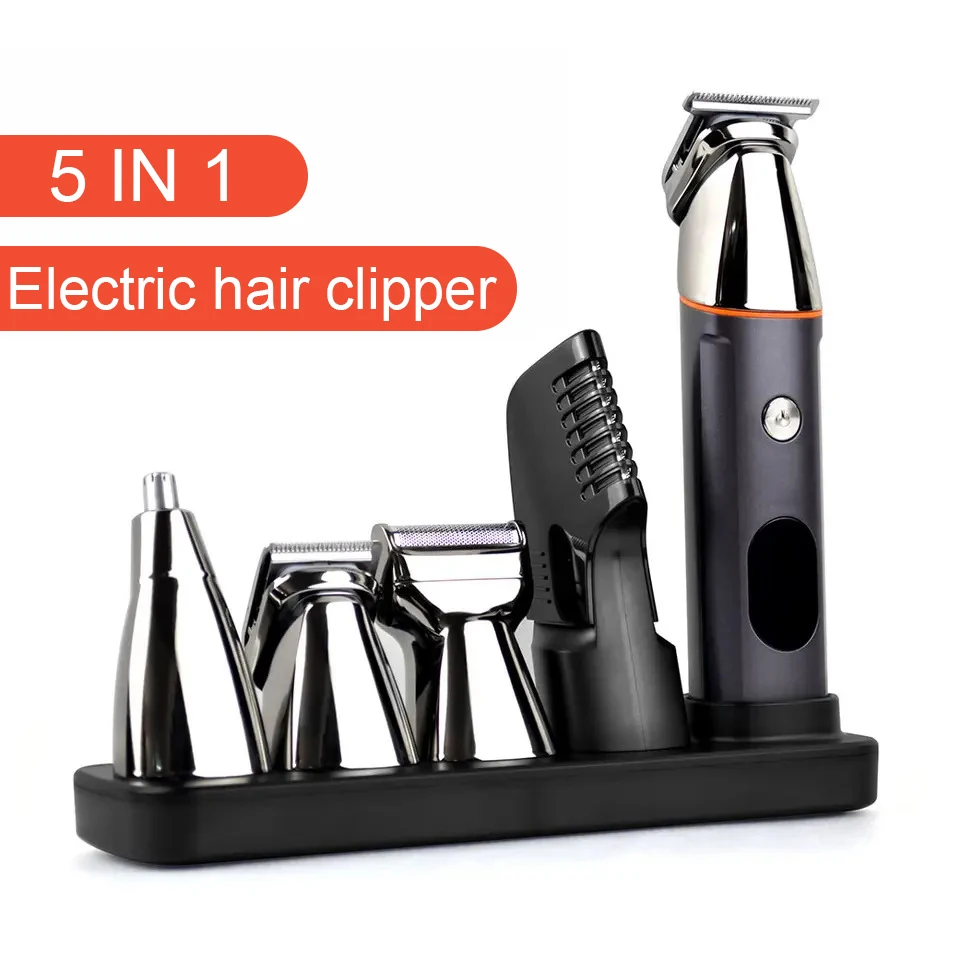 Perfect Factory Professional private label 5 in 1 tondeuse barber Cordless Trimmer Hair electric Clipper for men