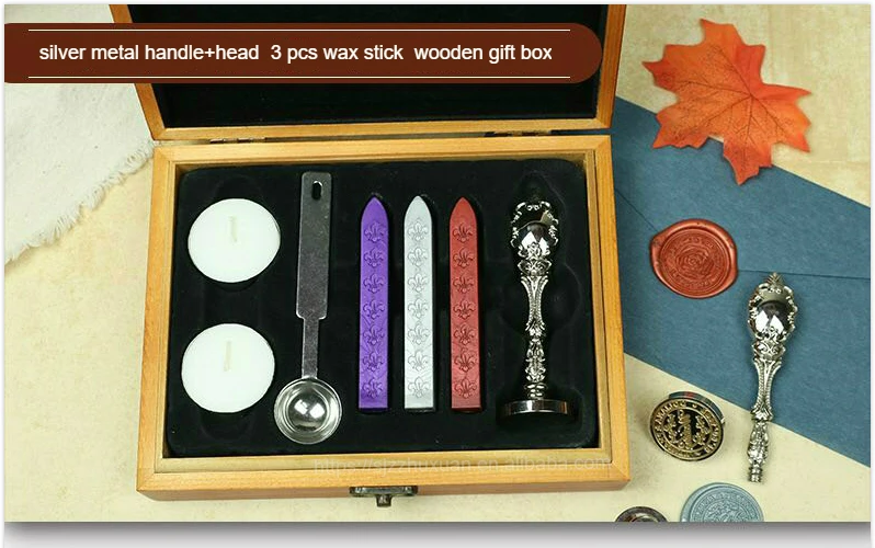 China Factory Wholesale Wooden Wax Seal Stamp & Stick Set
