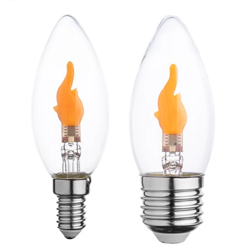 C35 Flash Flame Led Bulb E14 E27 E26 Fire Flicker Candle Bulbs For Indoor Holiday Decoration