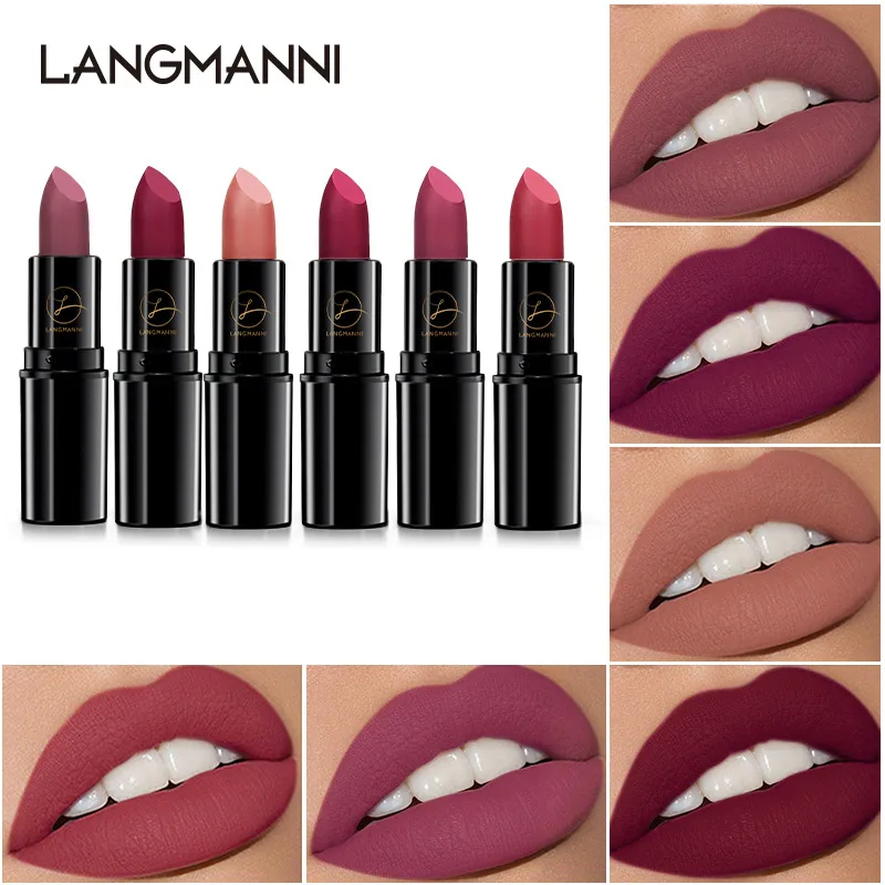 HM1610 New Starry Sky Bullet-tipped Lipstick Black Tube Lipstick Red Velvet Lipstick