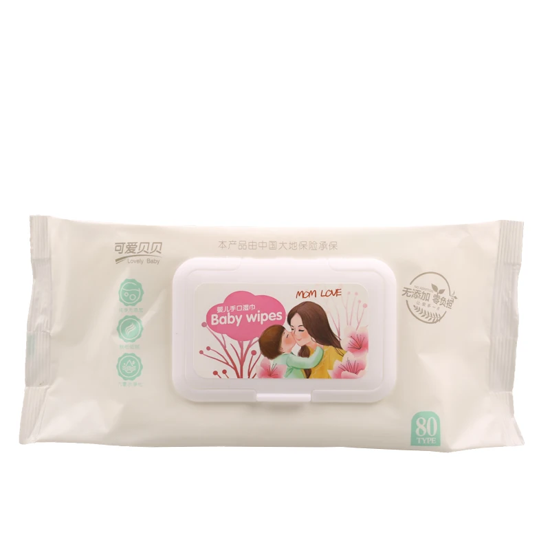 
Super Thick soft non-woven Baby hand Mouth Wipes Baby Wipes RO pure Water Alcohol-free Baby Wipes 80 pieces factory 