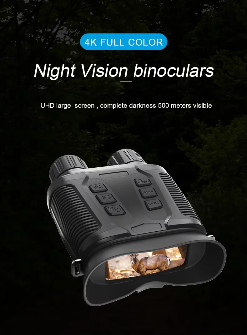 Night Vision Binoculars for Hunting and Camping, NV3280, Full Color, Infrared, Night Vision Goggles, 4K, 8X Digital Zoom