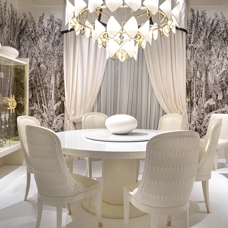 ZHIDA OEM factory custom round dining room marble tables set for sale