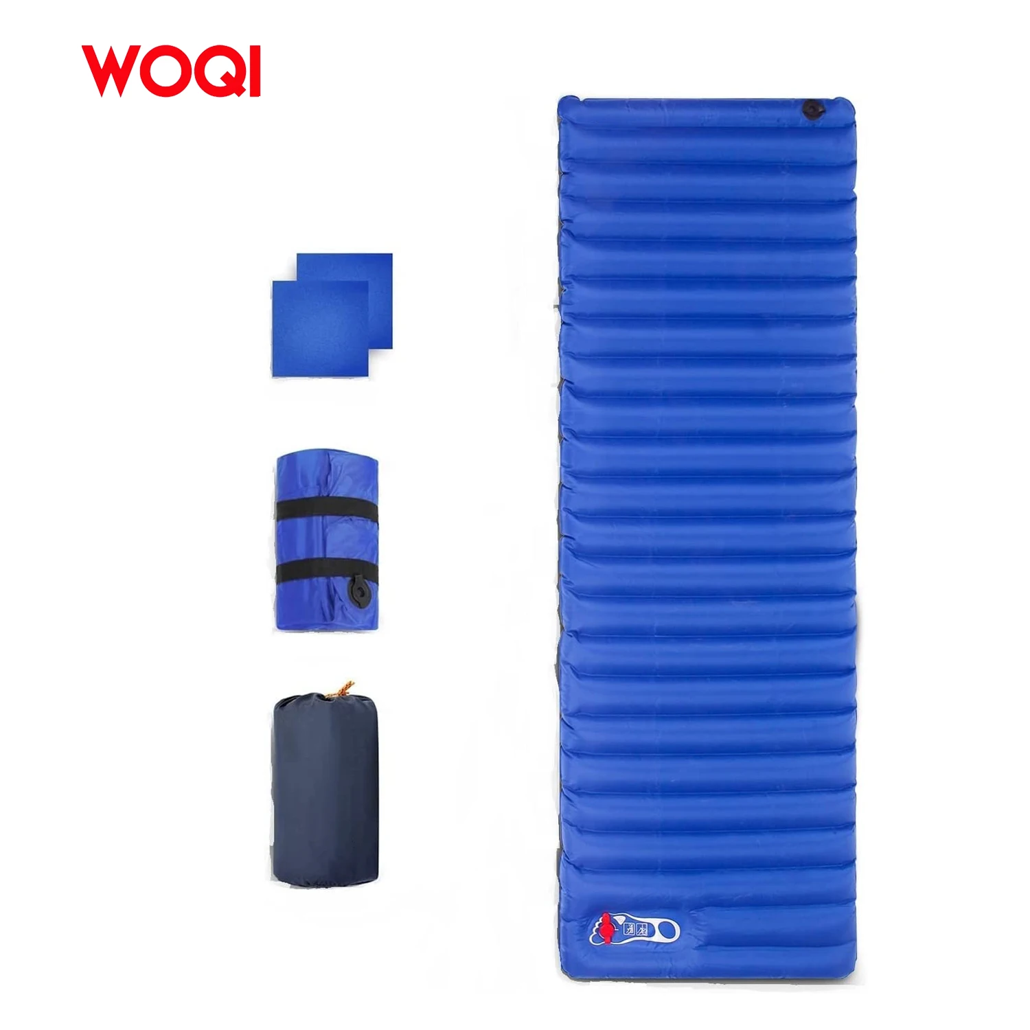 WOQI Custom Built-in Foot Pump Air Mattress Spliceable Double Ultralight Outdoor Fold Inflatable Camping Air Mats Sleep Pad