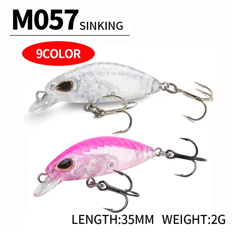 35mm/2g Mini Submerged Minnow Bait Saltwater Biomimetic Decoy Fishing Minnow Fishing Lure