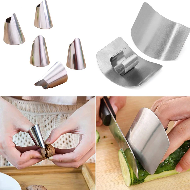 Safe Kitchen Useful Accessories Hand Guard Avoid Hurting Stainless Steel Finger Protector