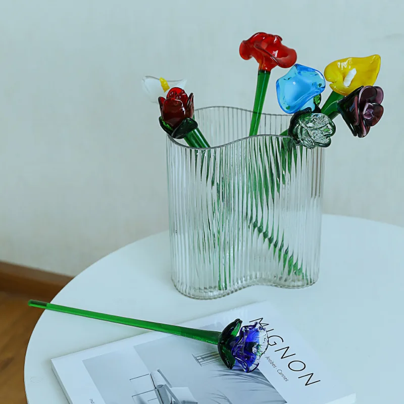 Декоративный стеклянный прекрасный букет цветов вечные Цветы Роза для украшения дома