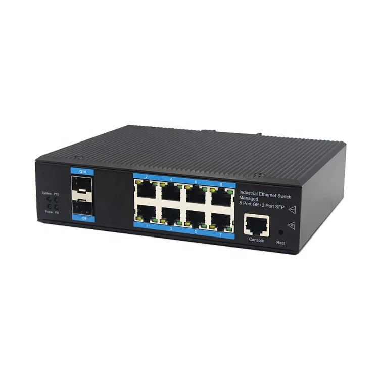 OEM ODM Video Surveillance Fiber optic Network Switch 2port GX SFP +8GE Lan mini gigabit Ethernet fiber switch
