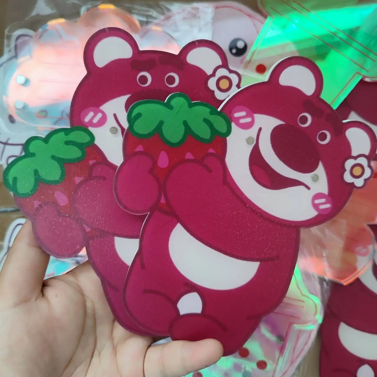 Оптовая продажа поддоны Hello Kitty медведь лоток для ресниц Магнитная акриловая плитка наращивания с магнитом