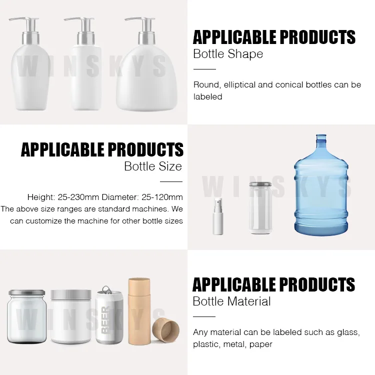 factory double side glass plastic small bottle desktop automatic labeling machine