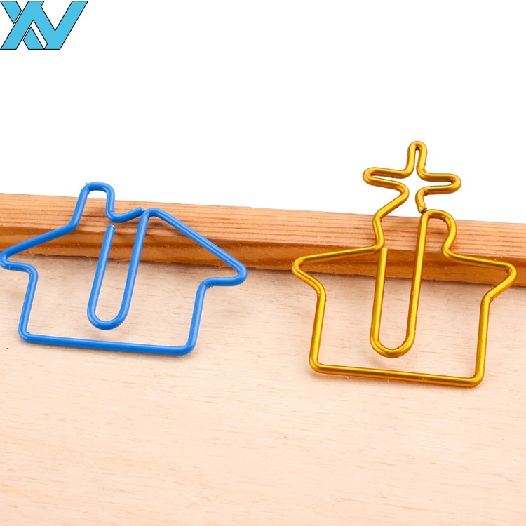many sorts of house shape metal paper clips  unique  custom  paper clips