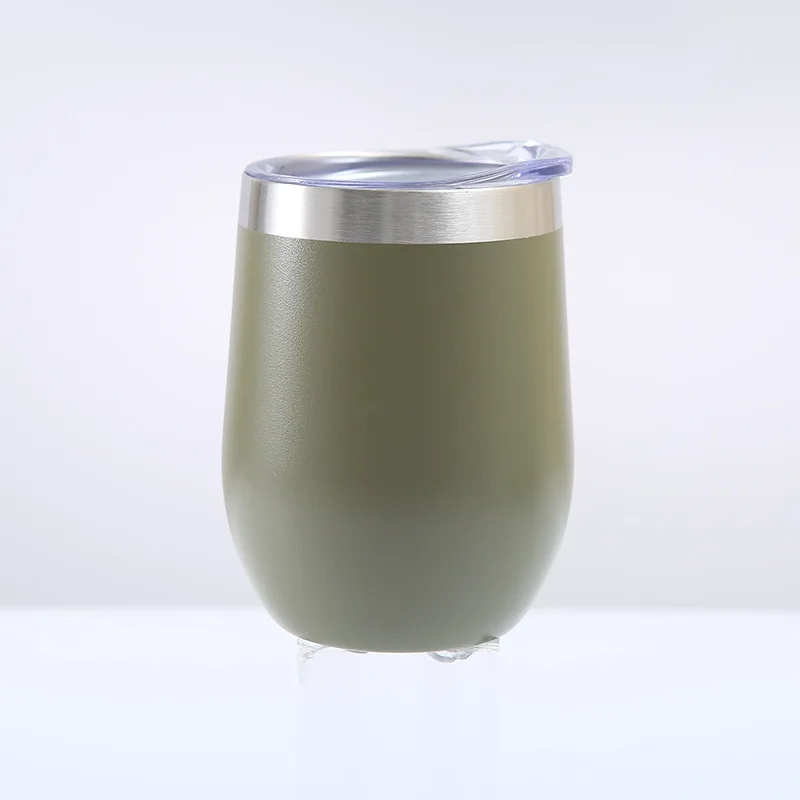 12oz Stainless Steel Wine Tumblers Double Wall Insulation Vacuum Water Travel Mugs Powder Coated Color Cups