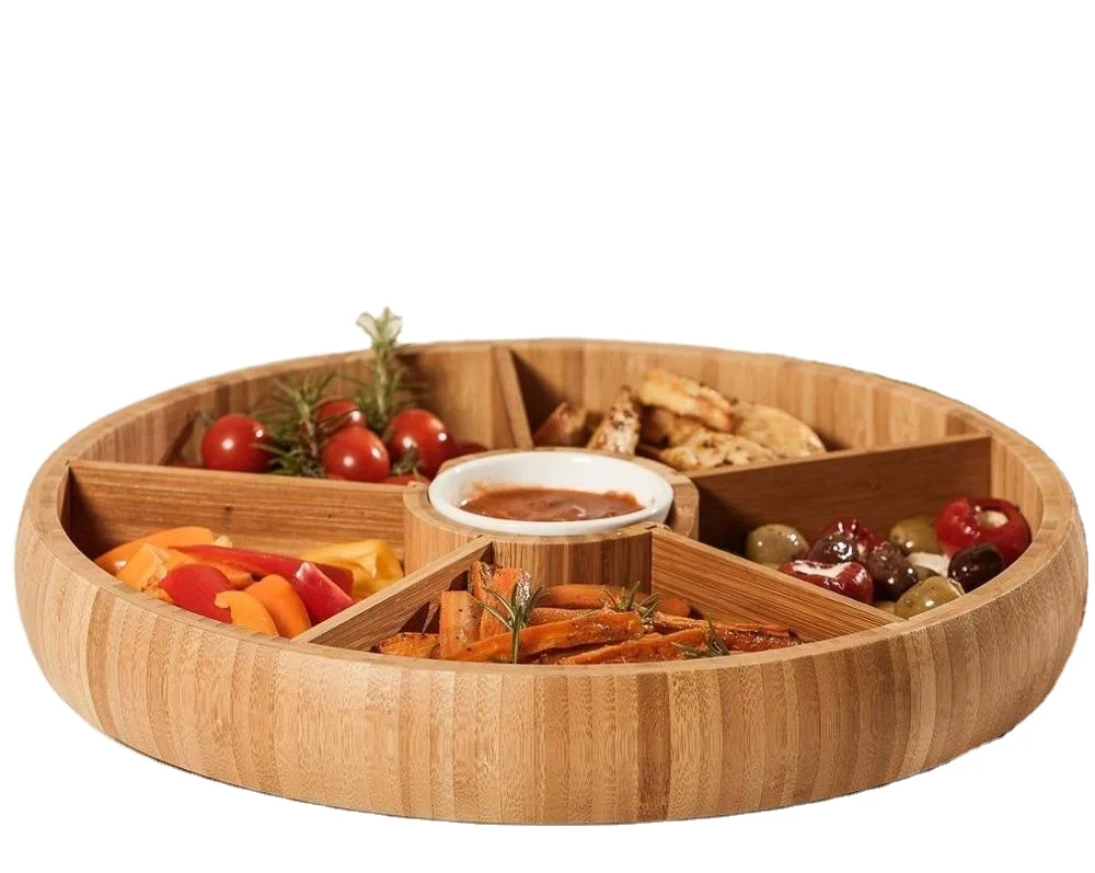 Bamboo circular tray  - Great for dinner / tea / bar / breakfast , good for parties