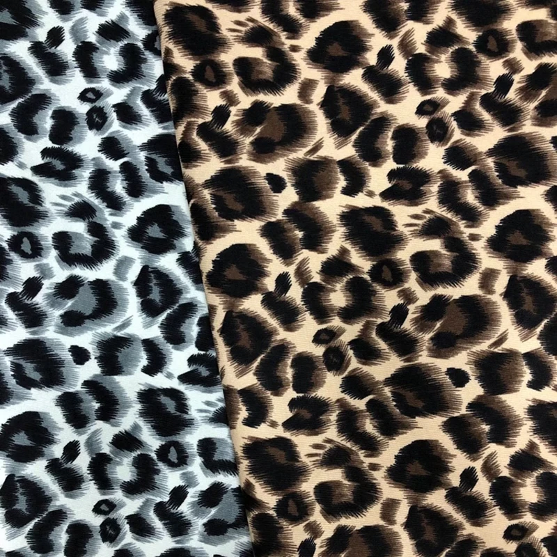 
New style twill feather surface leopard customer print fabric costum digital printing fabric for dress 