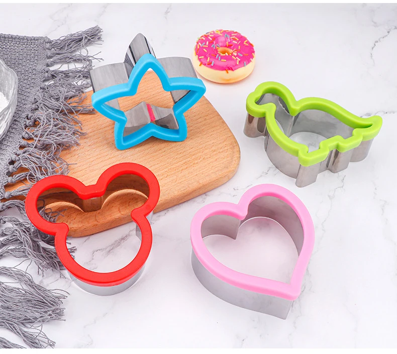 Hot sale Stainless Steel Baking Stencil Star Heart Mickey Dinosaur Shape Biscuit Stencil