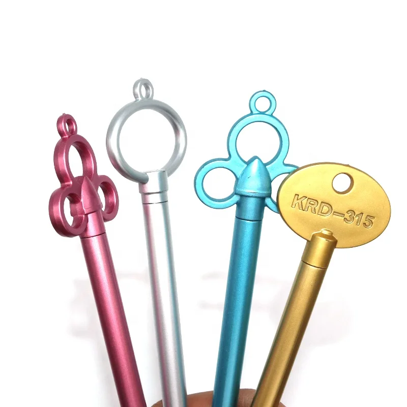 Creative student stationery gel pen golden key shape neutral pen Tennis racket gel pen
