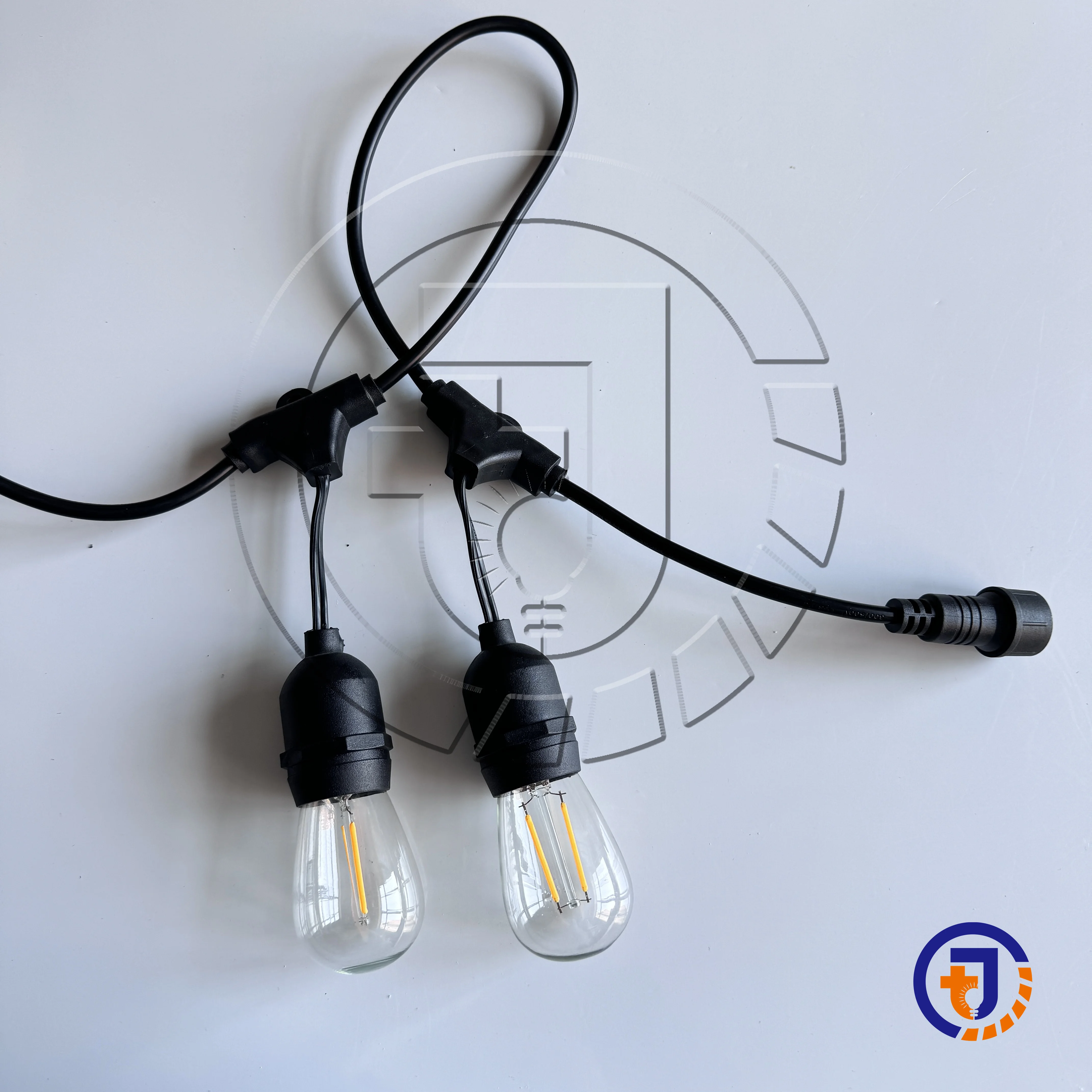 Supplier E27 48ft S14 A60 20m 100m Festoon Light Solar Holiday Garden Patio Cafe Decorative Waterproof Outdoor LED String Light