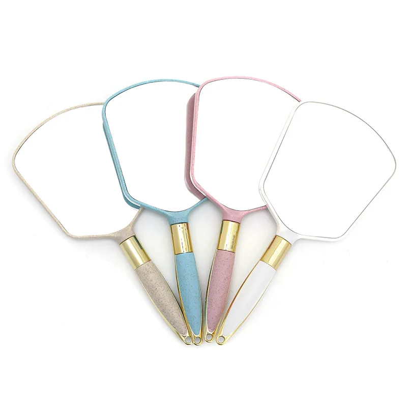 HMU 2023 Cheap Low Moq Travel Wholesale Plastic Square And Round Makeup Led Hand-held Cosmetic Mirror Handheld Mirror