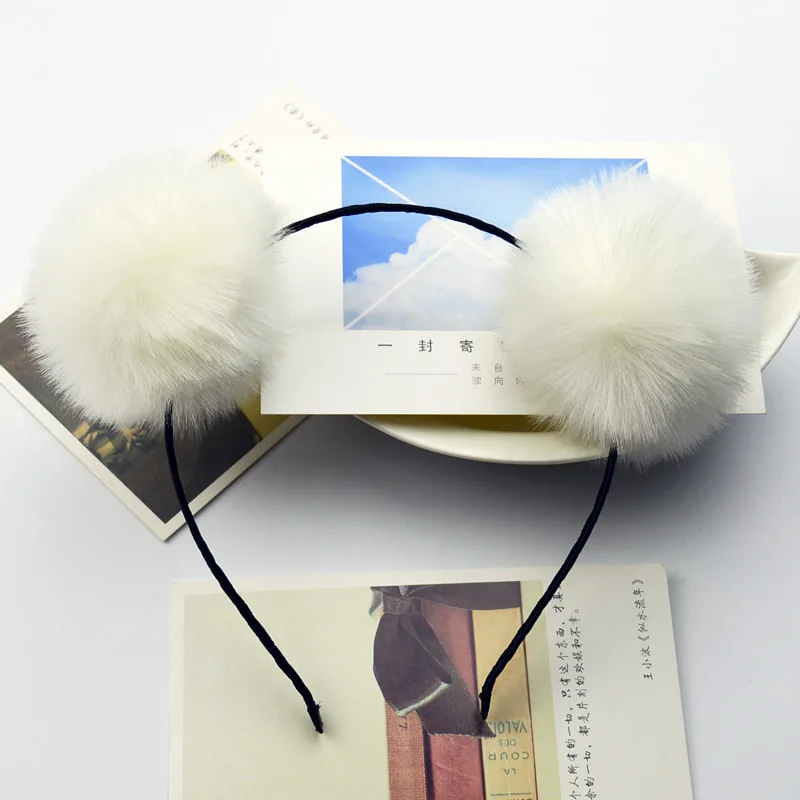 Accessories colorful tie dye Hairball Cat ear Headband for women and girls hair hoop