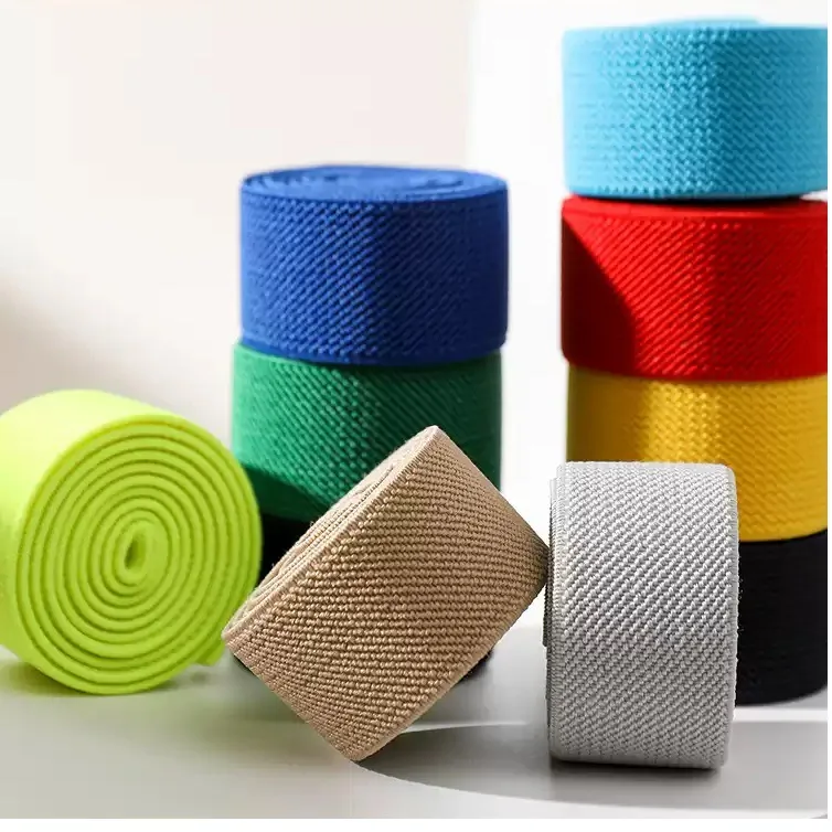 Custom Nylon Solid Color Webbing Good Price Webbing Knit Elastic Waistband
