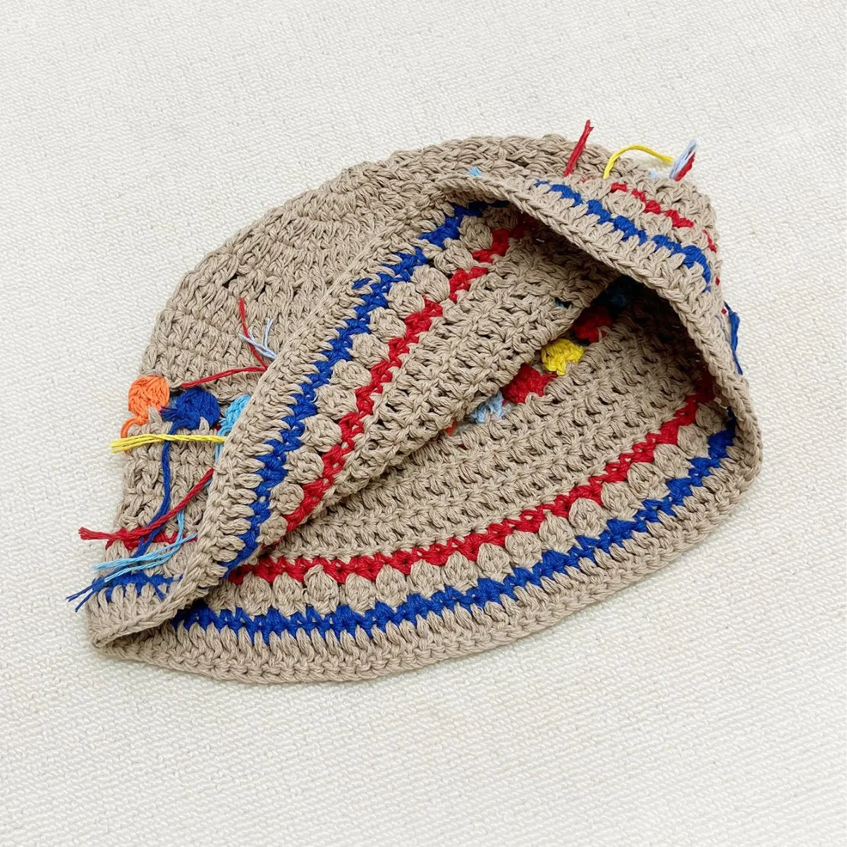 Ethnic Style Handmade Casual Caps Crochet Fisherman Cap Knitted Crochet Bucket Hat