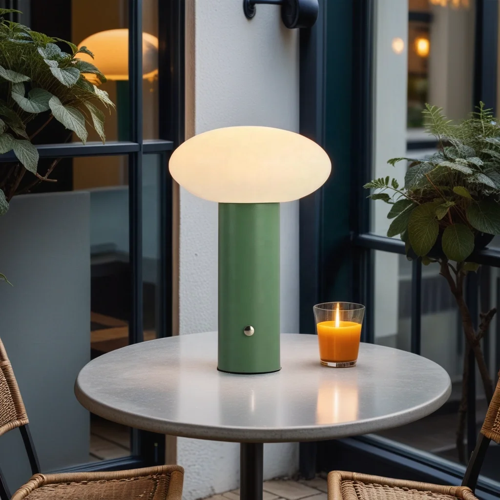 mushroom touch control cordless led table lamp