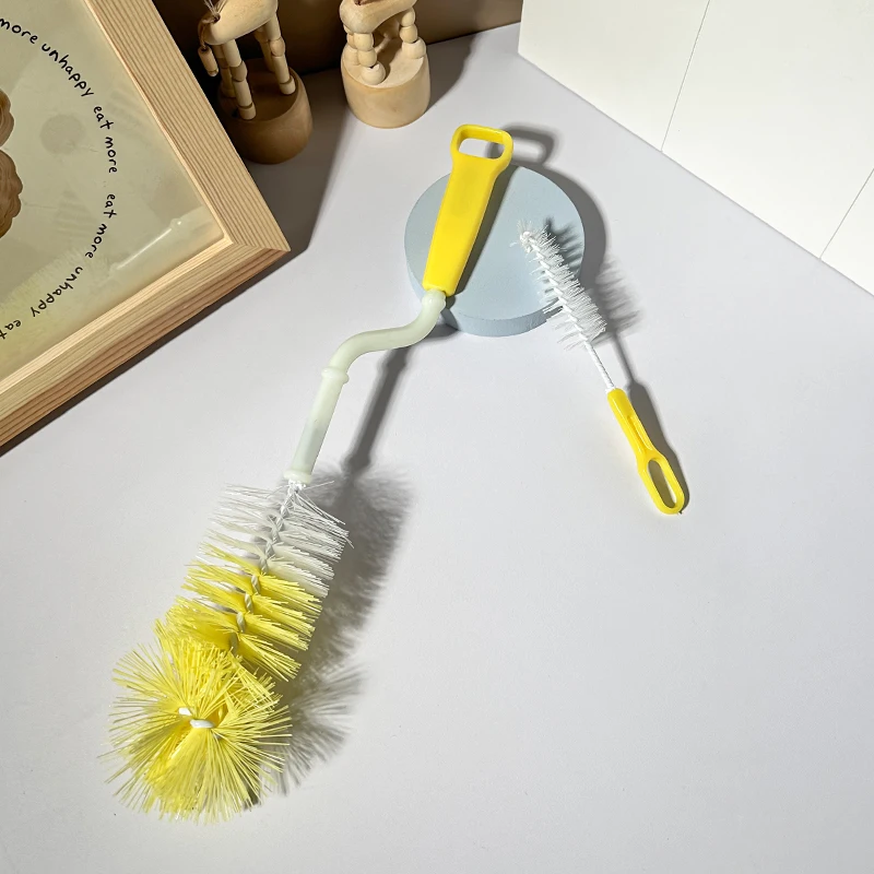 Factory supplier Safe Material 360 Degree Rotatable Handle Baby Bottle Brush Pacifier Brush Set