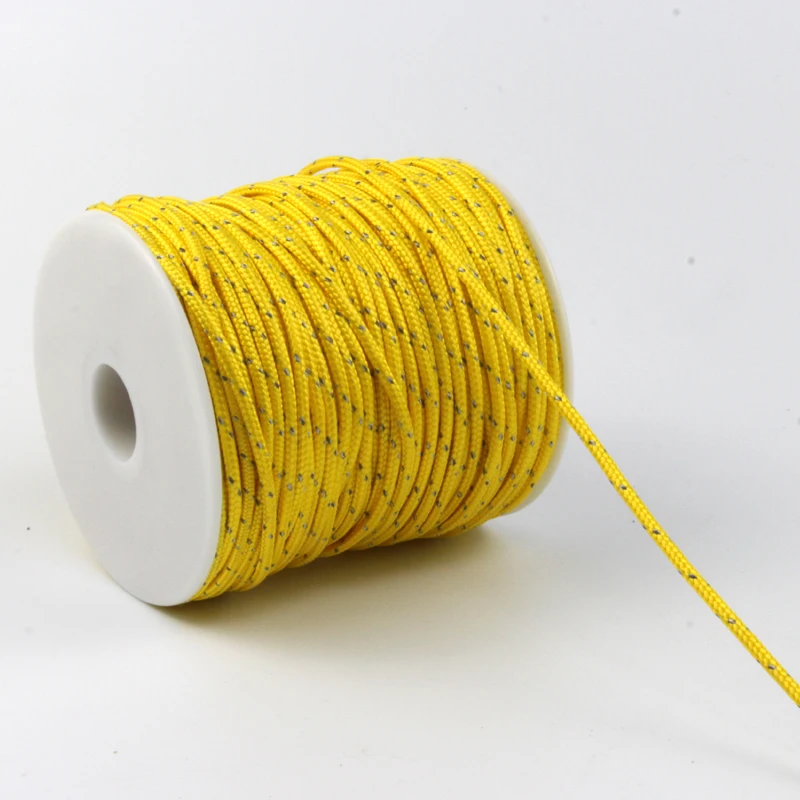 2mm UHMWPE Core Rope Polyester Sheath With Reflective Strip Braided Rope Solid Rope