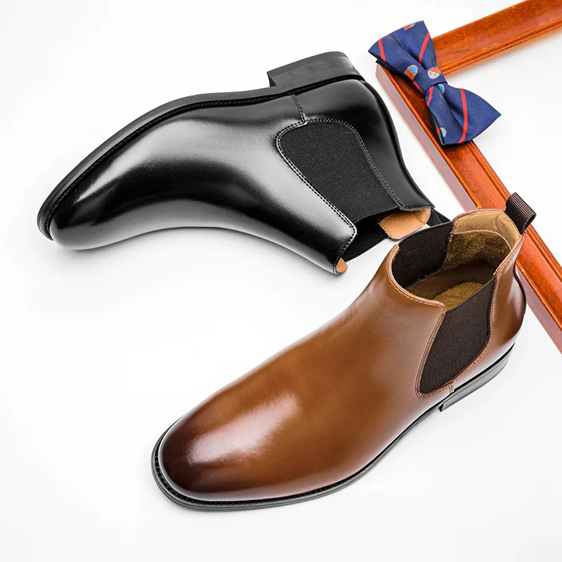 Luxury Custom Male Oxford Shoes Chelsea Boots Men Jersey Suede Leather Doc Martin Boots Men