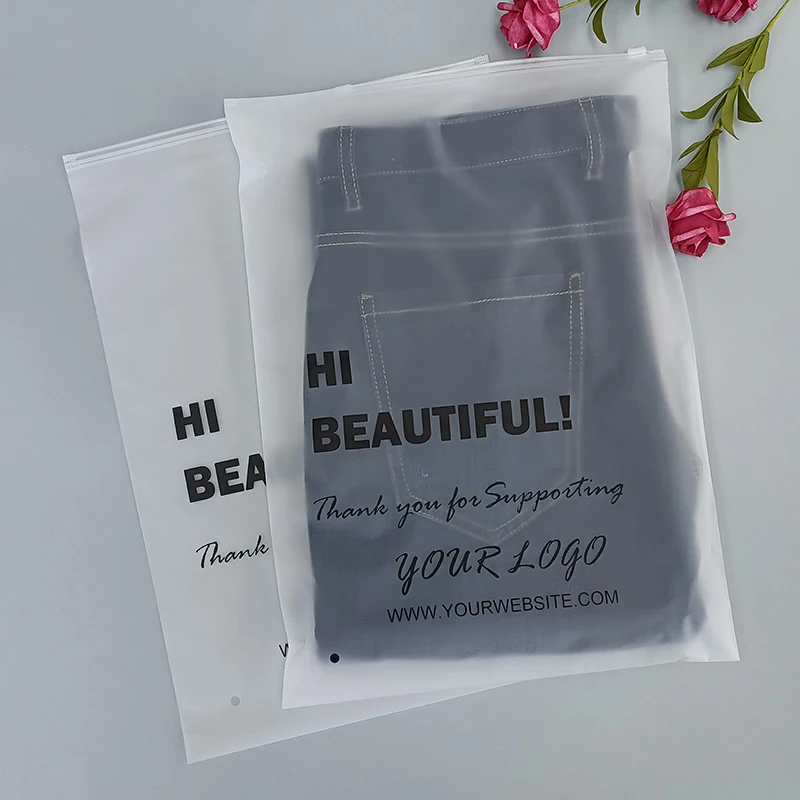 Custom Black Zipper Bags Matte Black Zip Seal Package Bags Recyclable Zipper Bags With Logo Printed